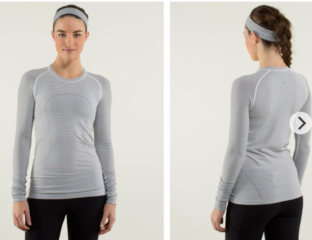 LULULEMON Swiftly Tech Longsleeve Crew Striped Active Tee Size 12